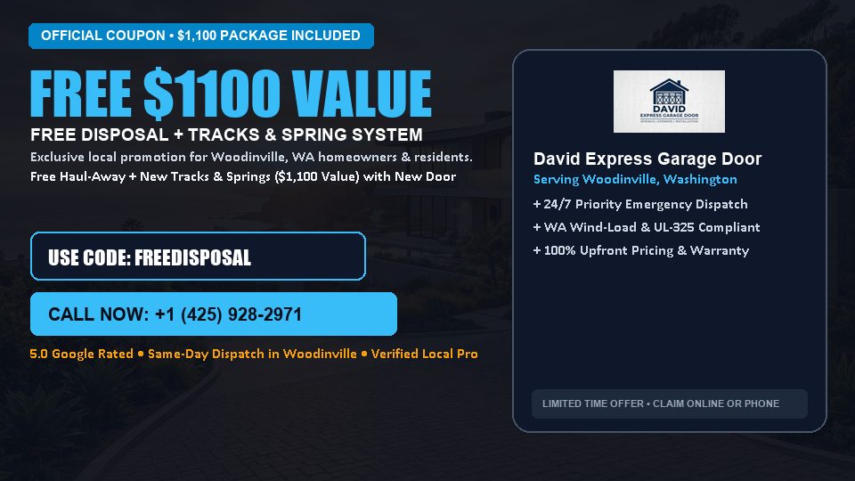 FREE Old Door Haul-Away & Heavy-Duty Tracks in Woodinville, WA - David Express Garage Door